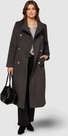 Wallis Double Breasted Tab Detail Funnel Coat in Dark Grey at Nordstrom, Size 18