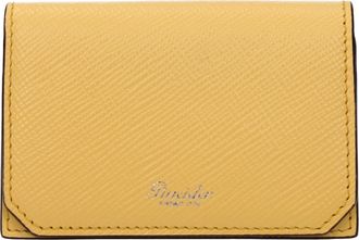 Pineider Herrens Dokumentenhalter aus Leder Gelb/Ei
