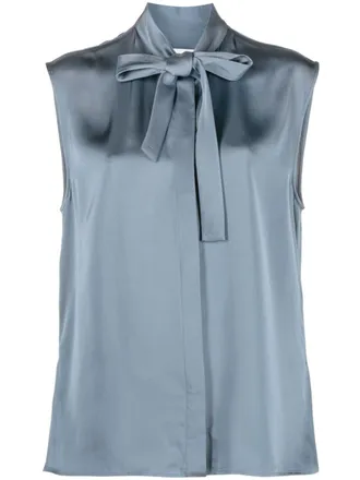 Jil Sander Blusa smanicata con nodo frontale
