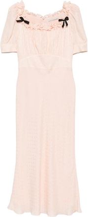 Alessandra Rich Ruffled Silk-jacquard Midi Dress