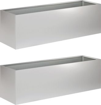 vidaXL Macetero De Jard&iacute;n 2 Uds. Plateado 100 X 30 X 30 Cm Vidaxl