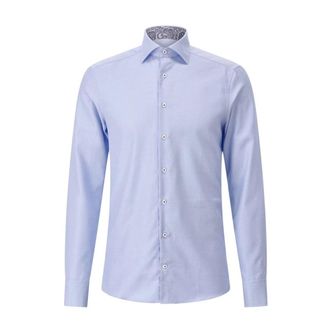 Stenstr&ouml;ms Formal Shirts - Heren - Zakelijke Overhemden - Blauw - 5XL - Katoen - Overhemden