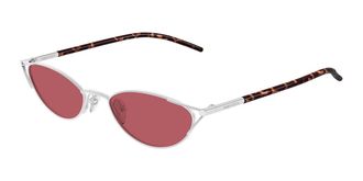 Alexander McQueen AM0563S 003 Womens Sunglasses Silver Size 50