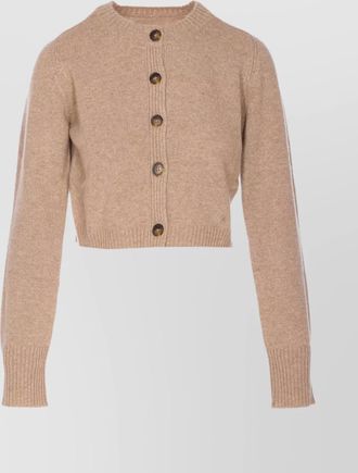 Loulou Studio cropped long sleeve knit cardigan