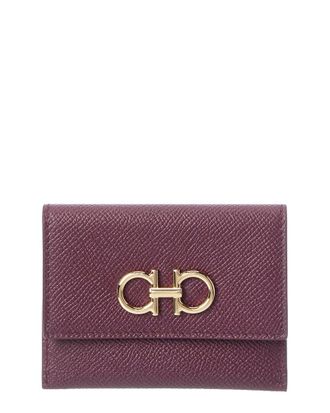 Ferragamo Ferragamo Gancini Leather Card Case