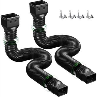 OEM Juego De 2 Mangueras Flexibles Para Desag&uuml;e De Canalones - Longitud Extensible De 53 A 132 Cm - Material Pl&aacute;stico Abs - Drenaje De Agua De Lluvia