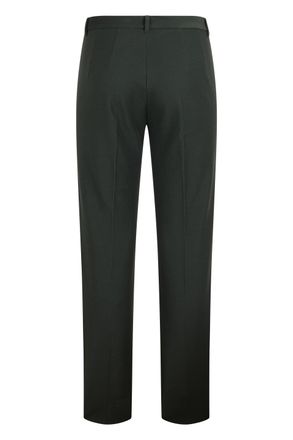 Max Mara Womens Straight Trousers Umanita Dark Emerald Cotton