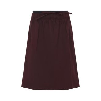 Prada Burgundy Logo Skirt