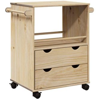 vidaXL Carrito De Cocina Otta Madera Maciza De Pino 59x45x80 Cm Vidaxl