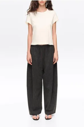 Bimba & Lola Fluid Corduroy Barrel Leg Joggers in Dark Grey Melange at Nordstrom, Size X-Small