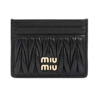 Miu Miu Wallets & Cardholders, female, Black, Size: ONE SIZE Matelass&eacute; Nappa Leather Card Holder