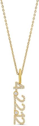 SHYMI Pav&eacute; Cubic Zirconia Date Pendant Necklace in Gold at Nordstrom