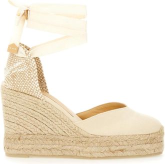 Castaner White Solid Wedges