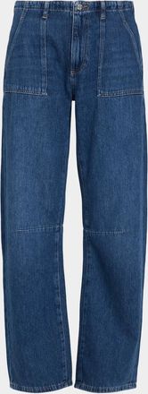 LE JEAN Utility Mid-Rise Soft Barrel-Leg Jeans