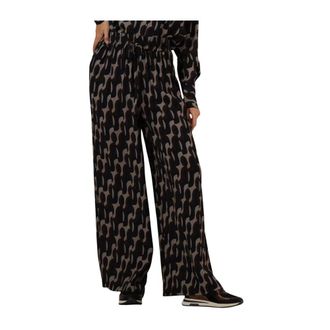 Notre-V Broeken, Dames, Zwart, XS, Wijde Pijpen Zwarte Broek