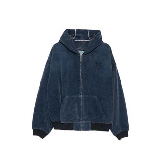 Alexander Wang Logo-embroidered Hooded Denim Jacket