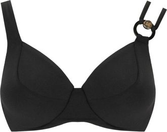 Max Mara Zwarte Elegante Bikinitop met Metalen Detail - Dames - Bikinis - Zwart - M - Nylon - Badmode