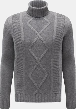 Braun Hamburg Men - Cashmere turtleneck jumper grey mottled