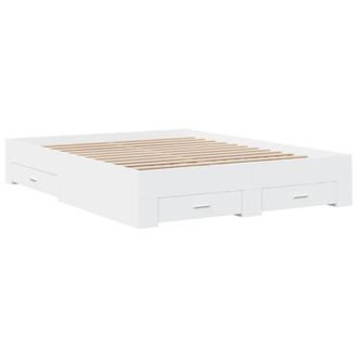 Berkfield Home Modern Bed Frame with Drawers without Mattress White 140x200 cm