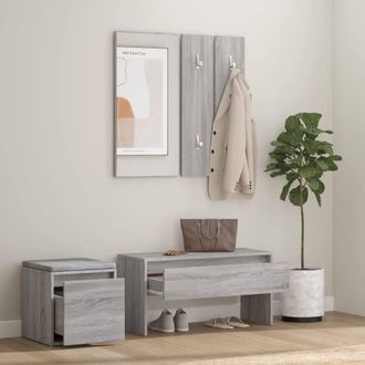 Berkfield Home Hallway Furniture Set Grey Sonoma Engineered Wood