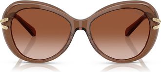 Swarovski 56mm Butterfly Sunglasses in Transparent Brown at Nordstrom