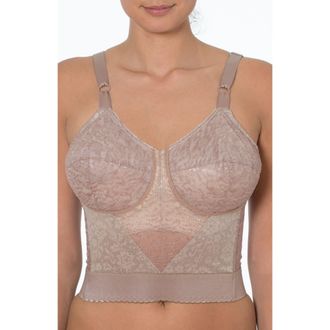 Rago Longline Wireless Shaping Bra with Expandable Cups in Mocha at Nordstrom, Size 46Dd