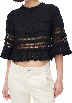 Isabel Marant Azelia Tiered Cut Out Knit Pullover Sweater In Black