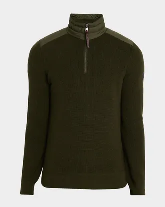 Polo Ralph Lauren Men & apos;s Washable Wool Knit Hybrid Quarter-Zip Sweater