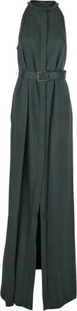 Tom Ford Kleedjes, Dames, Groen, S, Halterneck Mouwloze Lange Jurk