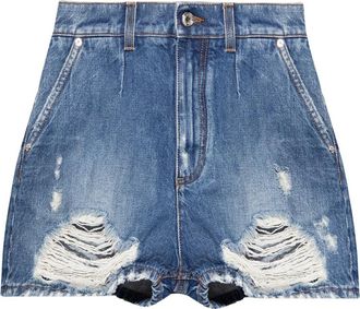 Dolce & Gabbana Hoge taille denim shorts - Dames - Denim shorts - Blauw - XS - Denim - Korte Broeken