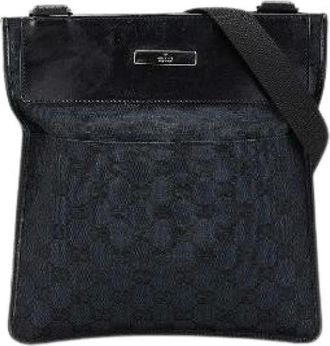 Gucci Pre-owned Cross Body Bags, female, Black, Size: ONE SIZE Pre-owned GG Canvas Shoulder Bag