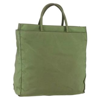 Prada Pre-owned Tote Bags, female, Green, Size: ONE SIZE Pre-owned Vintage Nylon Tote Bag