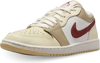 Nike Shoes Wmns Air Jordan 1 Low Code HV6530-100 White, White Beige Red, 5.5 UK