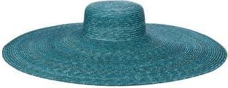 San Diego Hat Company Wheat Straw Oversized Brim Hat in Teal at Nordstrom Rack