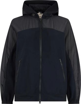 Herno Blauwe jas met capuchon van veelzijdig ontwerp - Dames - Zomerjassen - Blauw - M - Jassen