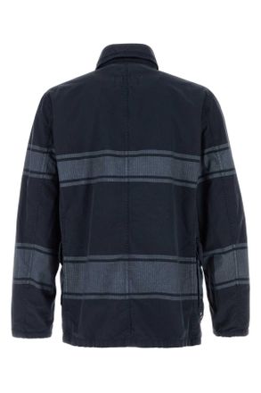 Fay Mens Two-Tone Cotton Jacket Blunavy Exterior: Giacche E Gilet