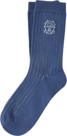 Brunello Cucinelli Sokken met logo - Blauw