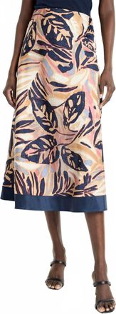 Nic+Zoe Terracotta Garden Midi Skirt In Neutral Multi