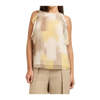 A|X Armani Exchange Sleeveless Tops, female, Multicolor, Size: XL Fluid Blouse