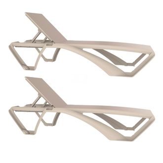 Resol Marina Club Set 2 Tumbona Exterior Estructura Marfil - Textilene Beige - Resol