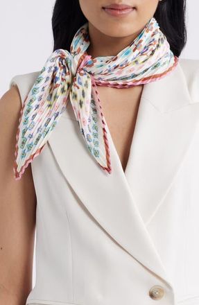 Echo Clover Pleated Diamond Scarf in White Multi at Nordstrom