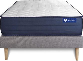 Actisom Actisom - Somier Gris + Colch&oacute;n Con L&aacute;tex Y Espuma Viscoel&aacute;stica 80 X 190