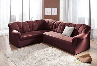 Domo Collection Ecksofa »Papenburg B/T/H: 242/190/84 cm L-Form« wahlweise mit Bettfunktion, Langer Schenkel links oder rechts