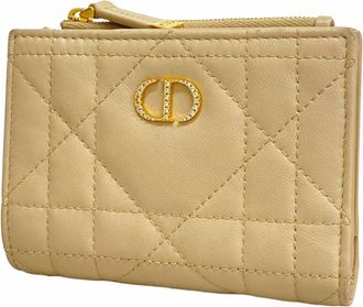 Dior Beige Leather Wallet (Bi-Fold) (Pre-Owned)
