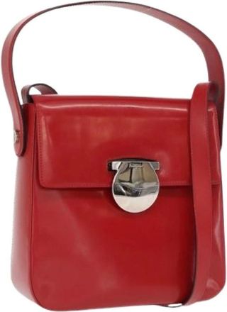 Ferragamo Pre-owned Handbags, female, Red, Size: ONE SIZE Pre-owned Leather Handbag
