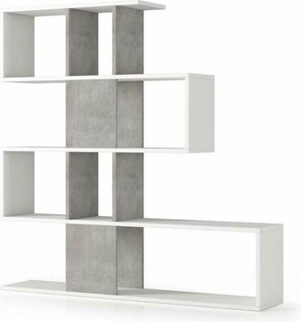 Terraneo Libreria 5 ripiani Bianco cemento 145x29x145 cm - Terraneo