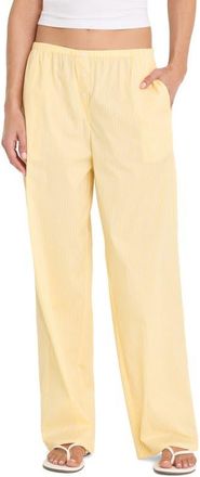 Good American Stripe Poplin Pants in Butterbeam Stripe at Nordstrom, Size X-Small