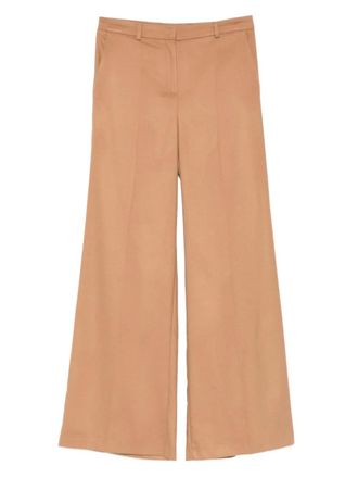 Rewind belt-loops pants - women - Polyester/Viscose/Elastane - 46 - Brown