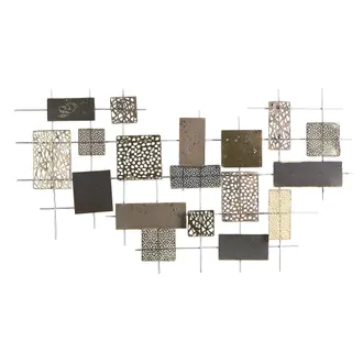 Beliani Beliani - Decoraci&oacute;n De Pared Patr&oacute;n Geom&eacute;trico Arte De Pared De Metal Dorado Estilo Moderno Astatine