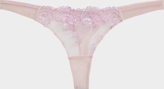 Kiki De Montparnasse Juliette Embroidered Low-Rise Lace Thong